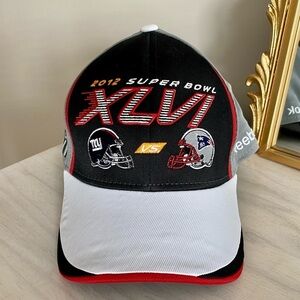 NWT REEBOK 2012 SUPER BOWL
XLVI NEW YORK GIANTS VS NE
PATRIOTS CAP HAT